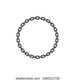 Rounded Chain In Flat Style Isolated. Vector Illustration