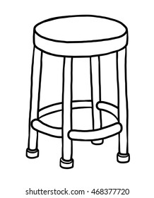 rounded chair / cartoon vector and illustration, black and white, hand drawn, sketch style, isolated on white background.