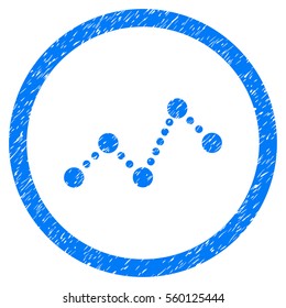 Rounded Chart rubber seal stamp watermark. Icon symbol inside circle with grunge design and scratched texture. Unclean vector blue sign.