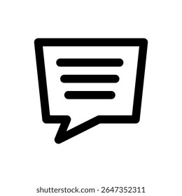 Línea gruesa del icono de líneas de cuadro de chat redondeadas