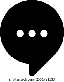 Abgerundetes Chat-Symbol mit drei Punkten im Inneren