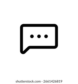 Icono de chat redondeado Símbolo de burbuja de voz de borde suave para interfaces de mensajería y comunicación en tiempo real