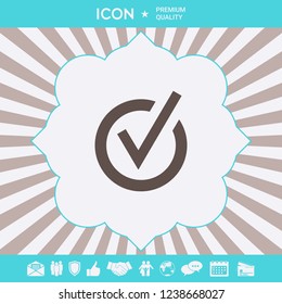 Rounded check mark icon. Graphic elements for your design