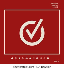 Rounded check mark icon. Graphic elements for your design