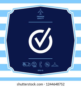 Rounded check mark icon. Graphic elements for your design