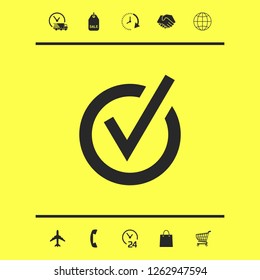 Rounded check mark icon. Graphic elements for your design