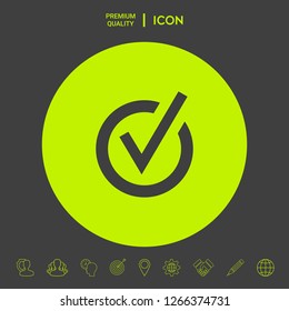 Rounded check mark icon. Graphic elements for your design