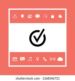 Rounded check mark icon. Graphic elements for your design
