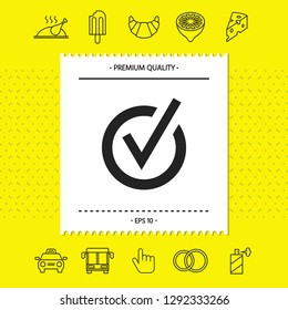 Rounded check mark icon. Graphic elements for your design