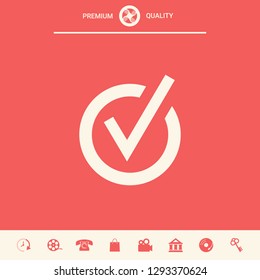 Rounded check mark icon. Graphic elements for your design