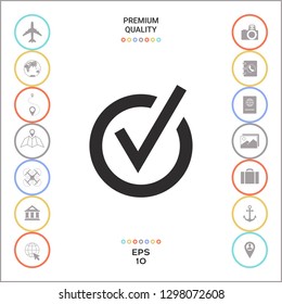 Rounded check mark icon. Graphic elements for your design