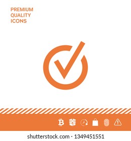 Rounded check mark icon. Graphic elements for your design
