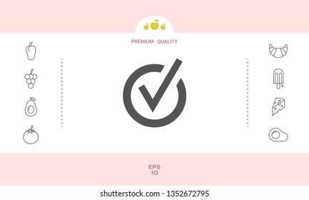 Rounded check mark icon. Graphic elements for your design