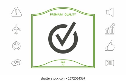 Rounded check mark icon. Graphic elements for your design