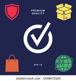 Rounded check mark icon. Graphic elements for your design