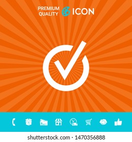 Rounded check mark icon. Graphic elements for your design