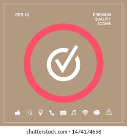Rounded check mark icon. Graphic elements for your design