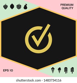 Rounded check mark icon. Graphic elements for your design