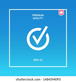 Rounded check mark icon. Graphic elements for your design