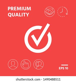 Rounded check mark icon. Graphic elements for your design