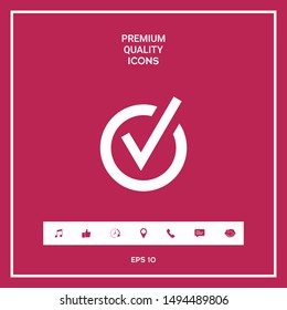 Rounded check mark icon. Graphic elements for your design