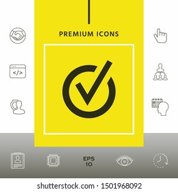 Rounded check mark icon. Graphic elements for your design