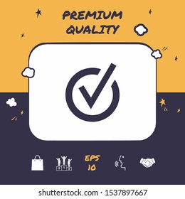 Rounded check mark icon. Graphic elements for your design