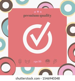 Rounded check mark icon. Graphic elements for your design