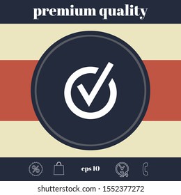 Rounded check mark icon. Graphic elements for your design