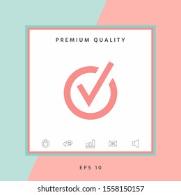 Rounded check mark icon. Graphic elements for your design