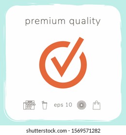 Rounded check mark icon. Graphic elements for your design