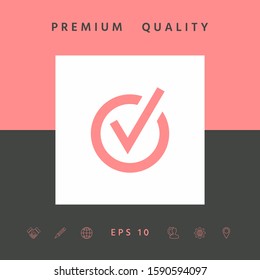 Rounded check mark icon. Graphic elements for your design