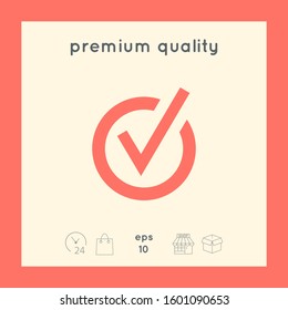 Rounded check mark icon. Graphic elements for your design