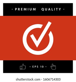 Rounded check mark icon. Graphic elements for your design