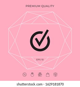 Rounded check mark icon. Graphic elements for your design
