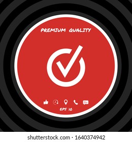 Rounded check mark icon. Graphic elements for your design