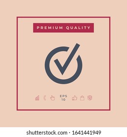 Rounded check mark icon. Graphic elements for your design