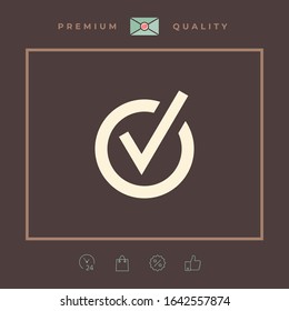 Rounded check mark icon. Graphic elements for your design