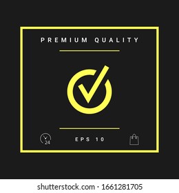 Rounded check mark icon. Graphic elements for your design