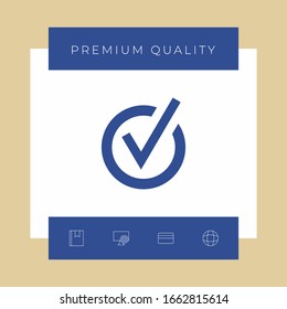Icono de marca de verificación redondeada. Elementos gráficos para el diseño