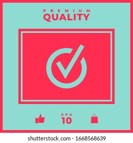 Rounded check mark icon. Graphic elements for your design
