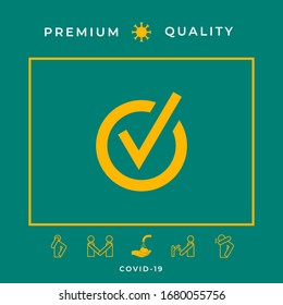 Rounded check mark icon. Graphic elements for your design