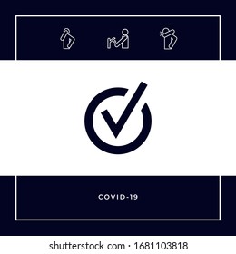 Icono de marca de verificación redondeada. Elementos gráficos para el diseño