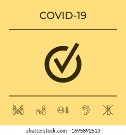 Icono de marca de verificación redondeada. Elementos gráficos para el diseño