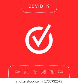Rounded check mark icon. Graphic elements for your design