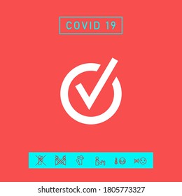 Rounded check mark icon. Graphic elements for your design