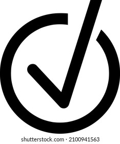 rounded check mark icon on white background..eps
