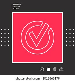 Rounded check mark line icon