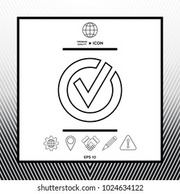 Rounded check mark line icon