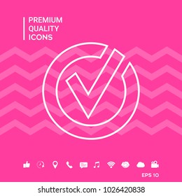 Rounded check mark line icon